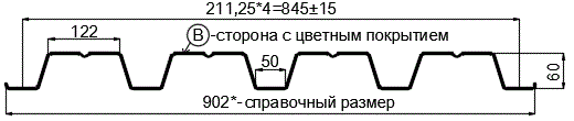 Фото: Профнастил Н60 х 845 - B (PURMAN-20-5005-0.5) в Кубинке