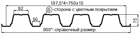 Фото: Профнастил Н75 х 750 - B (ПЭ-01-9003-0.65) в Кубинке