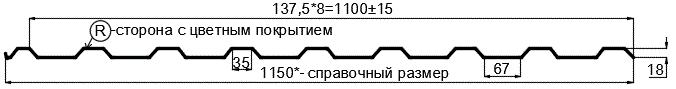 Фото: Профнастил МП20 х 1100 - R RETAIL (ПЭ-01-1014-СТ) в Кубинке