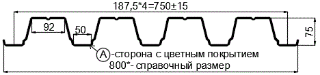 Фото: Профнастил Н75 х 750 - A (ПЭ-01-9002-0.7) в Кубинке