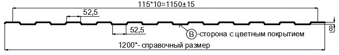 Фото: Профнастил С8 х 1150 - B (MattMP-20-7024-0,5) в Кубинке