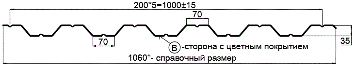 Фото: Профнастил НС35 х 1000 - B (PURETAN-20-RR23-0.5) в Кубинке