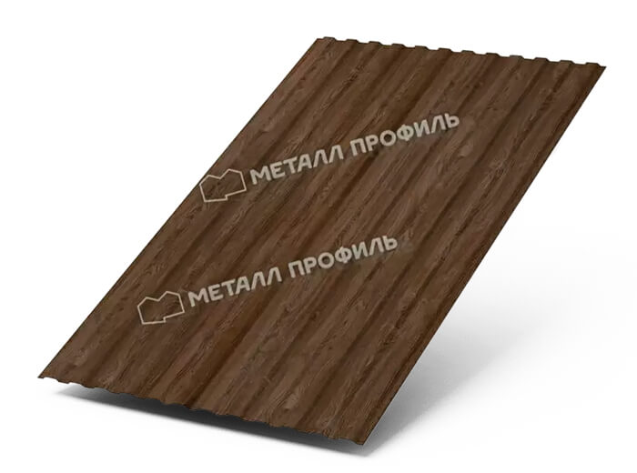 Фото: Профнастил МП10 х 1100 - B (ECOSTEEL_MA_Д-01-МореныйДуб-0.5) в Кубинке