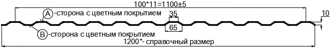 Фото: Профнастил МП10 х 1100 - B (ECOSTEEL_МА_Д-01-МореныйДуб-0.5) в Кубинке