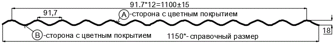 Фото: Профнастил МП18 х 1100 - A (ECOSTEEL_MA_Д-12-Античный Дуб-0.45) в Кубинке