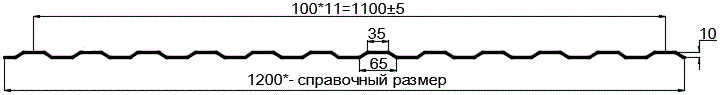 Фото: Профнастил оцинкованный МП10 х 1100 (ОЦ-01-БЦ-0.4) в Кубинке