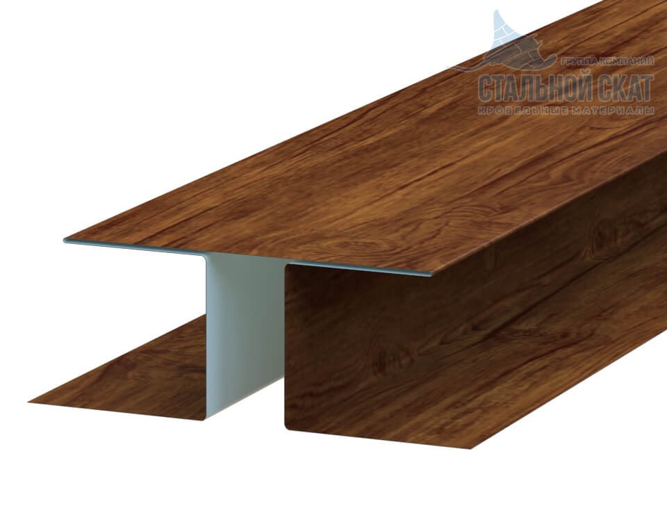 Планка стыковочная сложная Woodstock 75х3000 (ECOSTEEL-01-МореныйДуб-0.5)