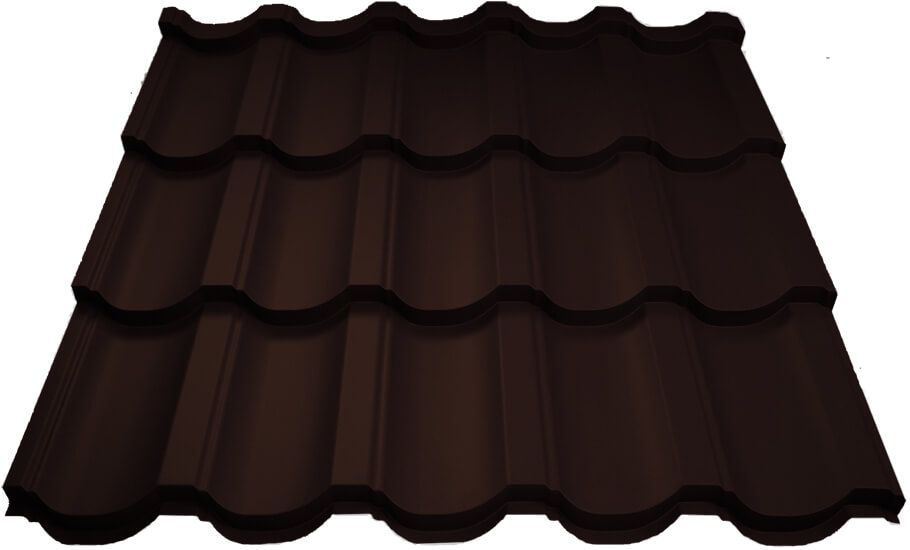 Металлочерепица МП Трамонтана-SL (VALORI-20-DarkBrown-0.5)