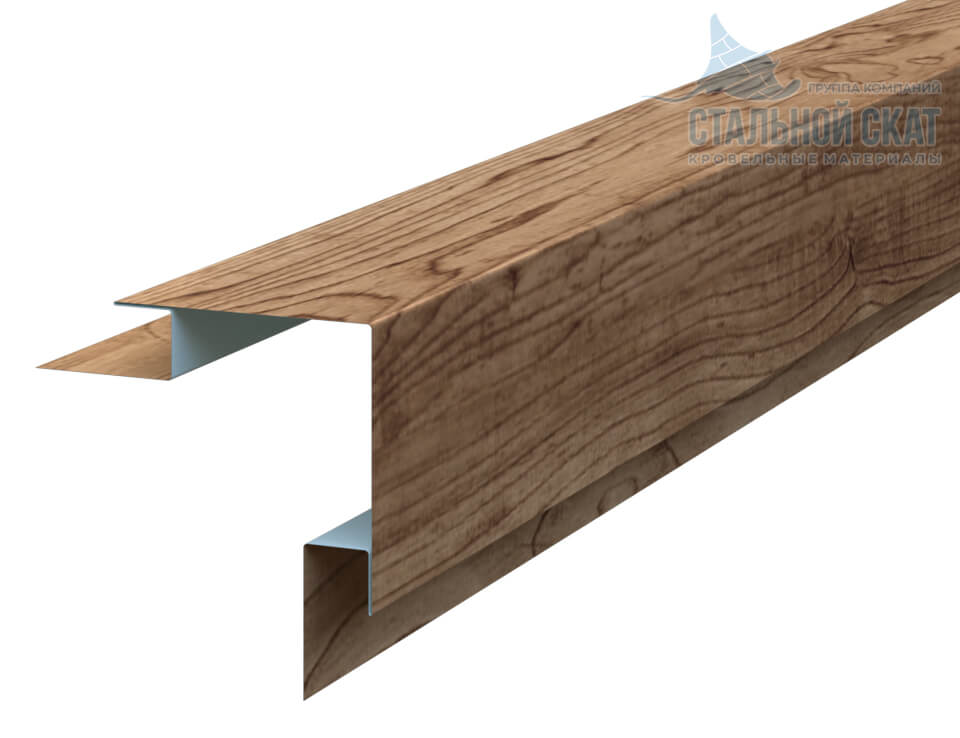 Планка угла наружного сложного 75х75х3000 (ECOSTEEL_T-12-Золотой Орех-0.45)