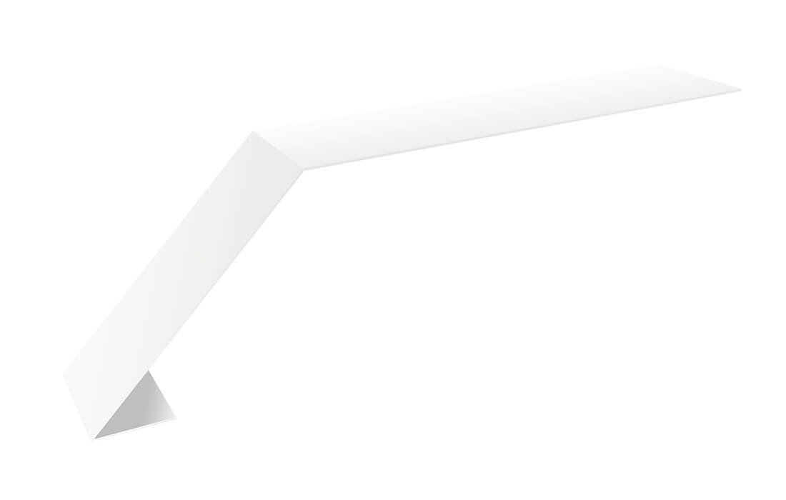 Планка карнизная для мягкой кровли 100х60 0,5 Satin с пленкой RAL 9003 сигнальный белый (2м)