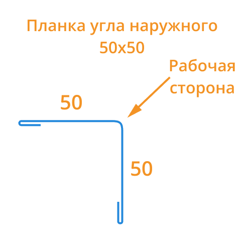 Планка угла наружного 50х50х2000 (VikingMP-01-7016-0.45)