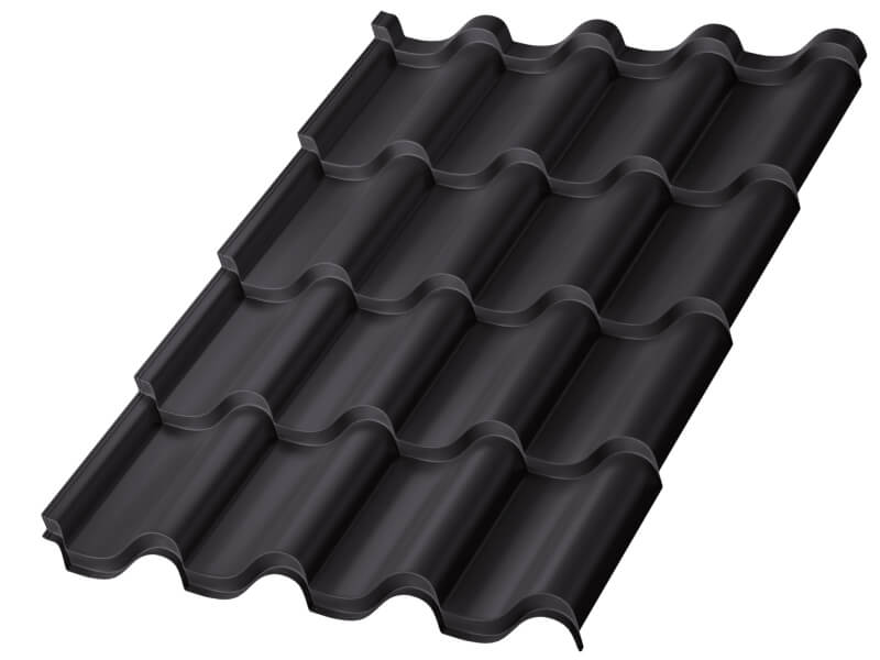 Металлочерепица МП Монтерроса-S (VALORI-20-Темный Сланец-0.5)