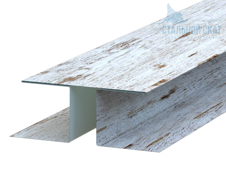 Планка стыковочная сложная Woodstock 75х3000 (ECOSTEEL_MA-01-Беленый Дуб-0.5)