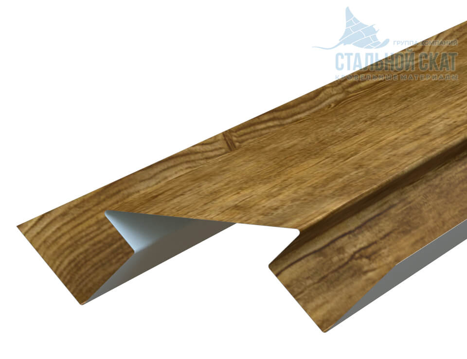 Планка угла внутреннего сложного Woodstock 75х3000 (ECOSTEEL_T-01-ЗолотойДуб-0.5)