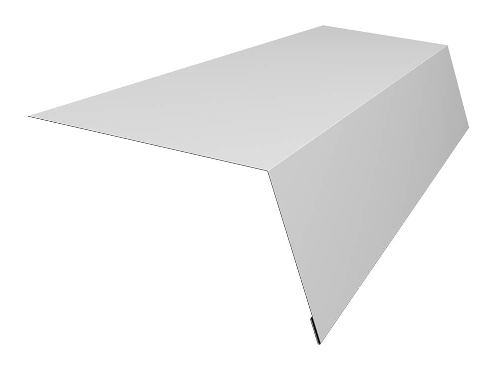 Планка карнизная для мягкой кровли 100х65 0,5 Satin с пленкой RAL 7004 сигнальный серый (2м)