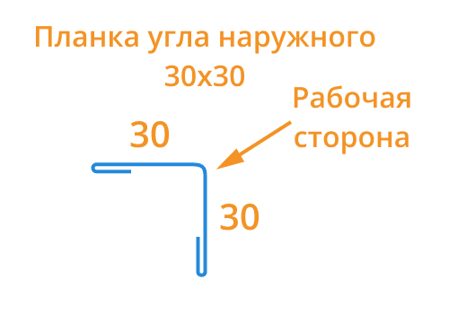 Планка угла наружного 30х30х3000 (ECOSTEEL_MA-01-Беленый Дуб-0.5)