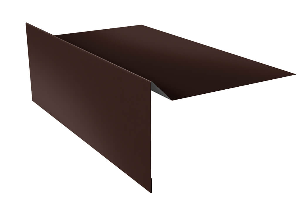 Планка ветровая для мягкой кровли простая 100х20х100 0,5 Satin Matt TX RAL 8017 шоколад (2м)